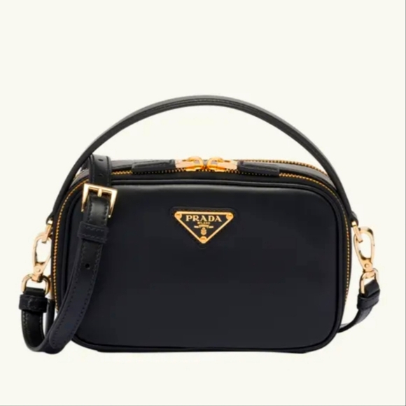 Prada Handbags - PRADA Odette Double-Zip Leather Top-Handle Bag